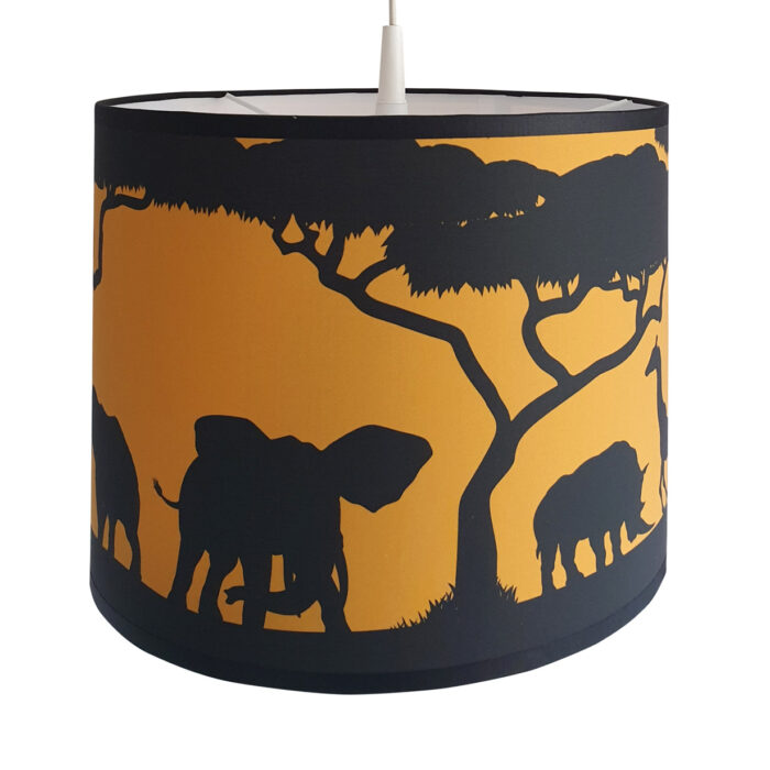 Hanglamp_safarisilhouet_oker3 Hanglamp Safari silhouette - Afbeelding 1