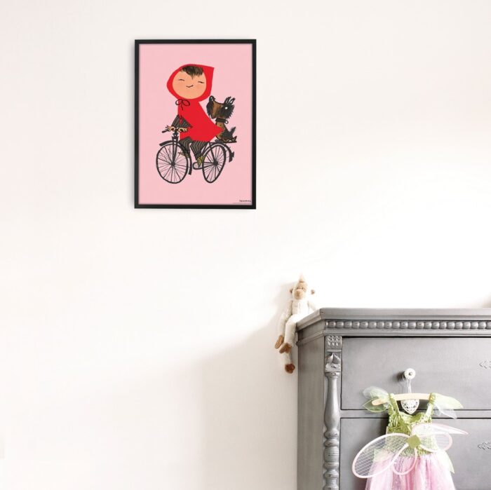 poster-meisje-fiets-fiep Poster Meisje op de Fiets - Afbeelding 2