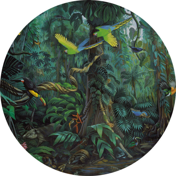 CK-022-behangcirkel-tropical-groot-kidzstijl Behangcirkel Tropical Landscapes | green - Afbeelding 1