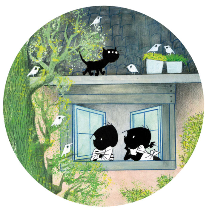 Behangcirkel Jip & Janneke | Birds - Afbeelding 1