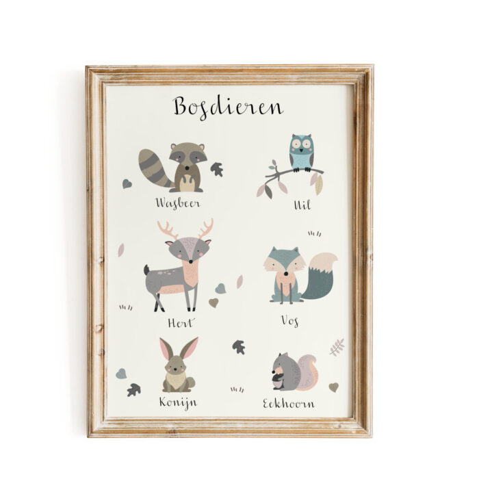 poster-bosdieren Poster Bosdieren - Afbeelding 1