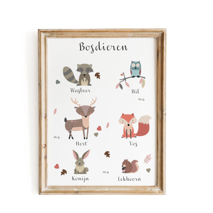 bosdieren-herfst Poster Bosdieren | herfsttint - Afbeelding 1