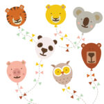 Muurstickers Dieren Ballonnen