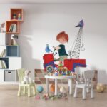 Fotobehang Red Tow Truck | wandvullend - Afbeelding 2