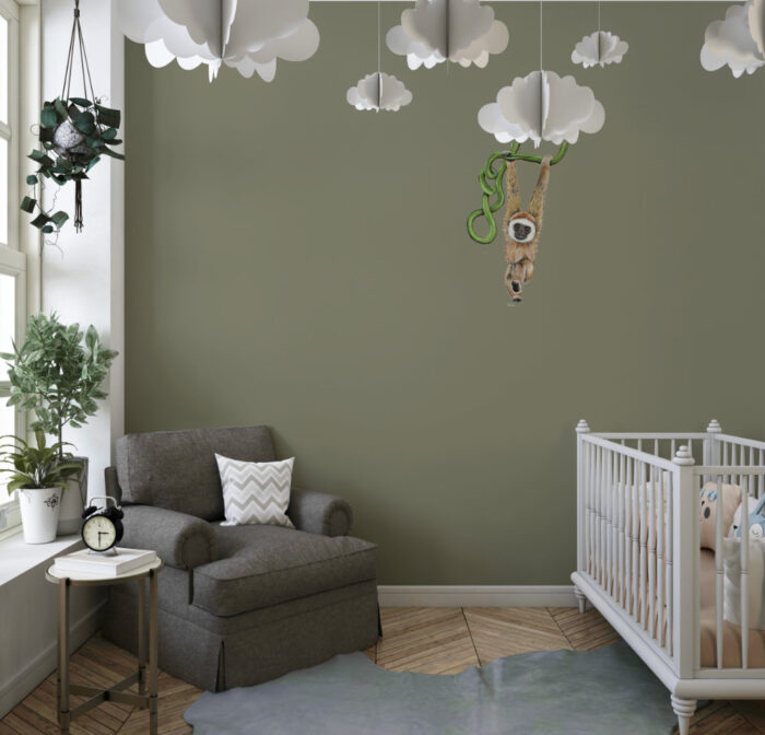 Muursticker Aapje hangend aan liaan | OP=OP - Afbeelding 2