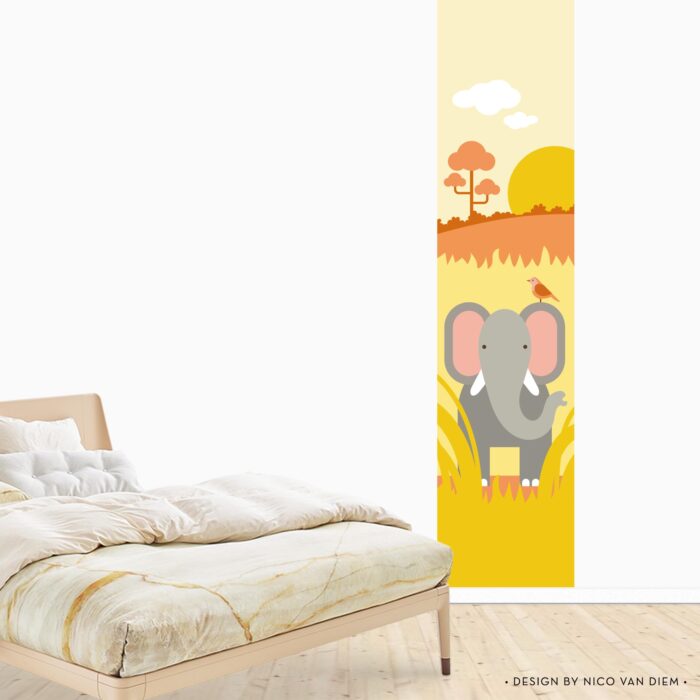 muursticker-behang-olifant Muursticker Behangbaan Olifant - Afbeelding 2