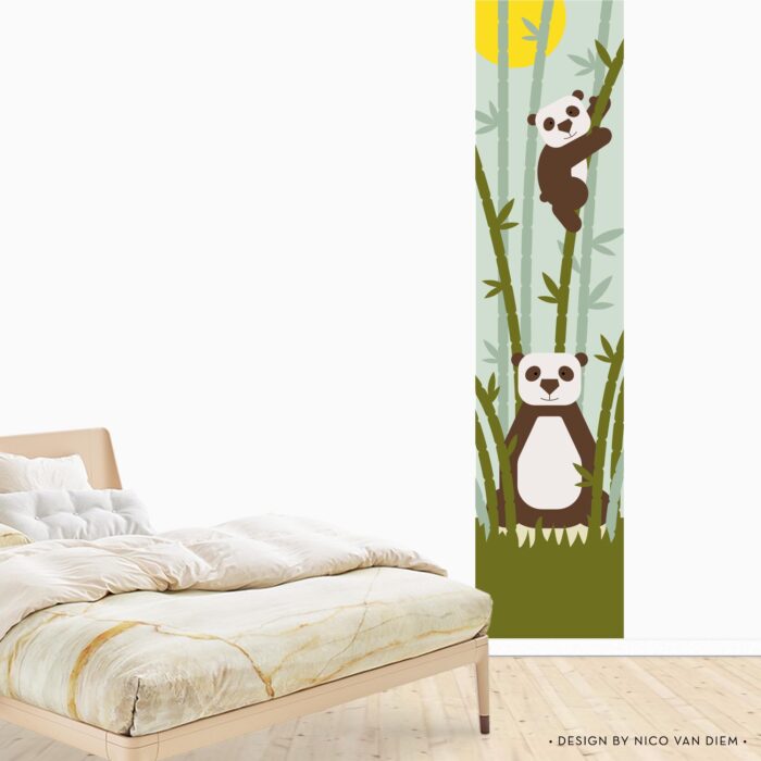 muursticker-behang-panda Muursticker Behangbaan Panda - Afbeelding 2