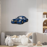 Muursticker Snelle Blauwe Auto - Afbeelding 2