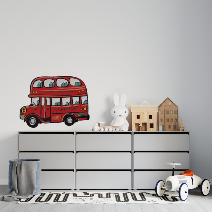 muursticker-dubbeldekker-rood-kidzstijl Muursticker dubbeldekker bus - Afbeelding 4