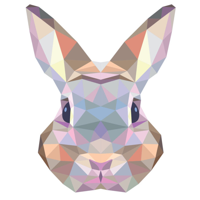 muursticker-konijn-triangel Konijn muursticker | Triangle - Afbeelding 1