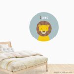 Behangcirkel Leeuw | eigen naam | Ø 40 tot 140 cm - Afbeelding 2