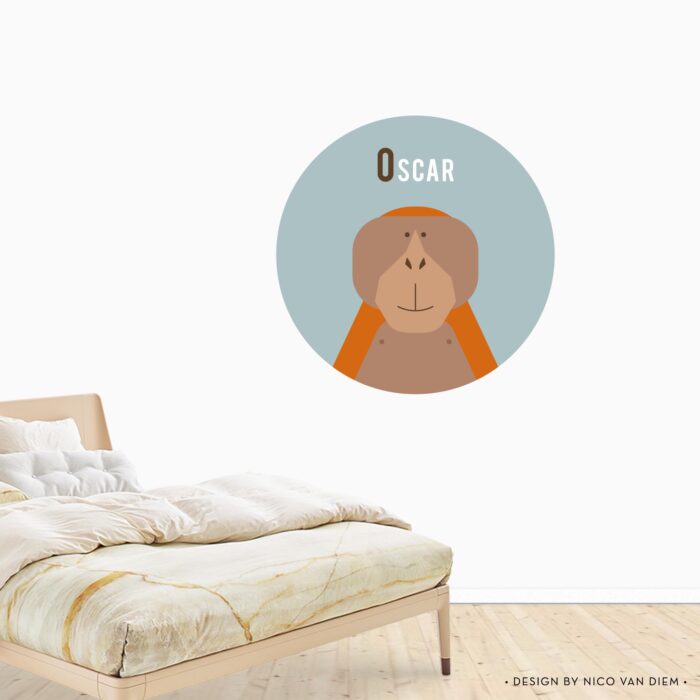 Behangcirkel Orang Oetan | eigen naam | Ø 40 tot 140 cm - Afbeelding 2