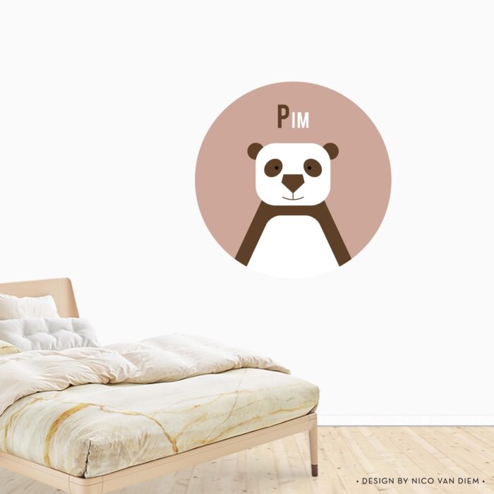 Behangcirkel Panda | eigen naam | Ø 40 tot 140 cm - Afbeelding 2