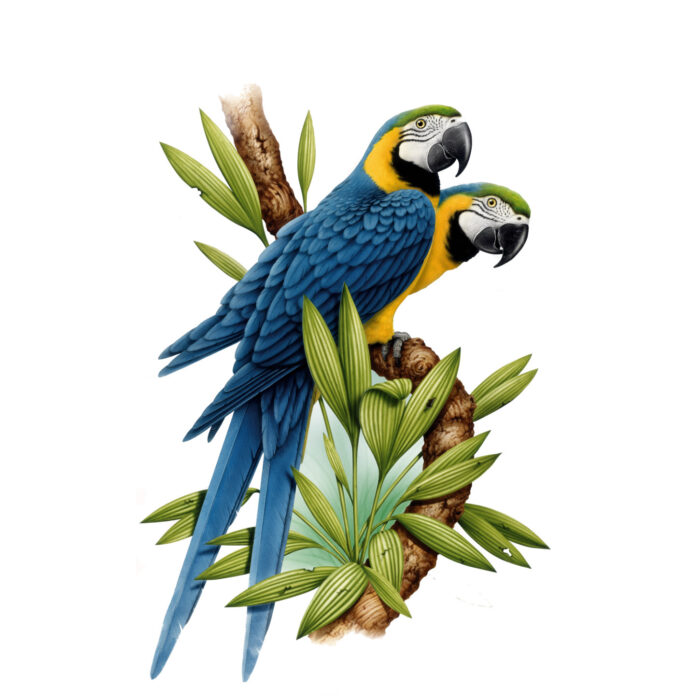 muursticker Blauwe Papegaaien | OP=OP - Afbeelding 1