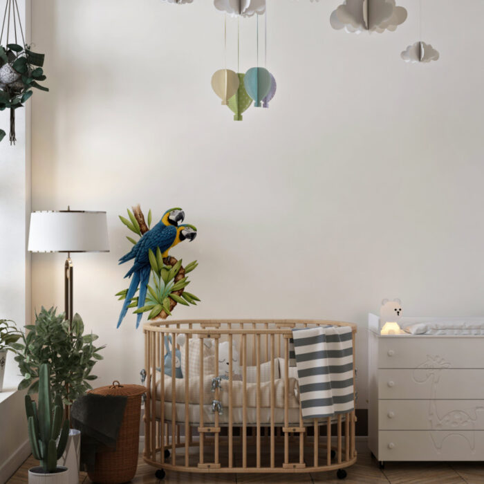 muursticker Blauwe Papegaaien | OP=OP - Afbeelding 2