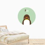 Behangcirkel Pinguin | eigen naam | Ø 40 tot 140 cm - Afbeelding 2