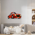 Muursticker Rode Raceauto - Afbeelding 2