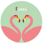 Behangcirkel Flamingo's | eigen naam | Ø 40 tot 140 cm