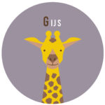 Behangcirkel Giraffe | eigen naam | Ø 40 tot 140 cm