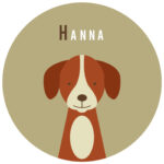 Behangcirkel Hond | eigen naam | Ø 40 tot 140 cm