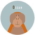 Behangcirkel Orang Oetan | eigen naam | Ø 40 tot 140 cm