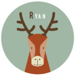 Behangcirkel Rendier | eigen naam | Ø 40 tot 140 cm