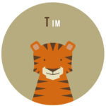 Behangcirkel Tijger | eigen naam | Ø 40 tot 140 cm