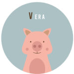 Behangcirkel Varken | eigen naam | Ø 40 tot 140 cm