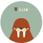 Behangcirkel Walrus | eigen naam | Ø 40 tot 140 cm