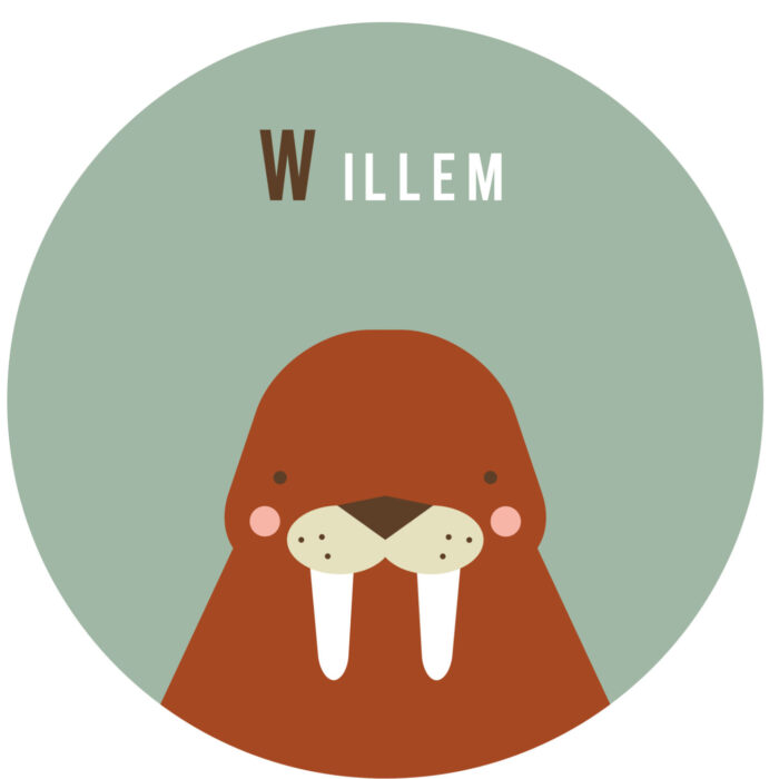Behangcirkel Walrus | eigen naam | Ø 40 tot 140 cm - Afbeelding 1