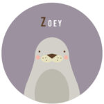 Behangcirkel Zeehond | eigen naam | Ø 40 tot 140 cm