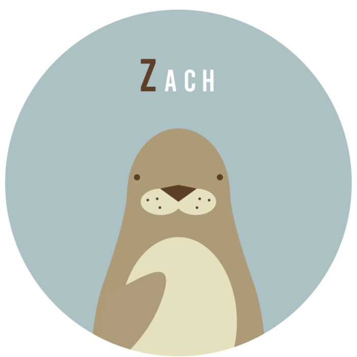 Behangcirkel Zeeleeuw | eigen naam | Ø 40 tot 140 cm - Afbeelding 1