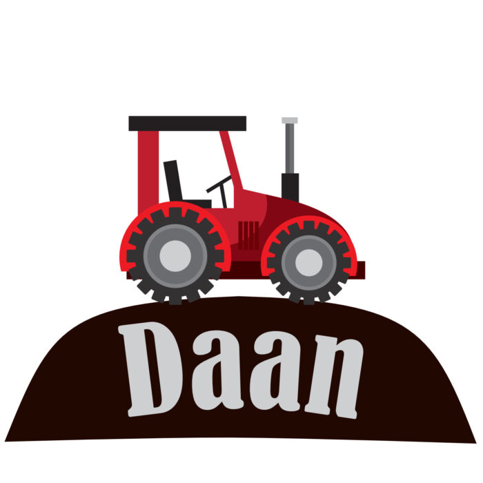 Muursticker Tractor met naam - Afbeelding 1