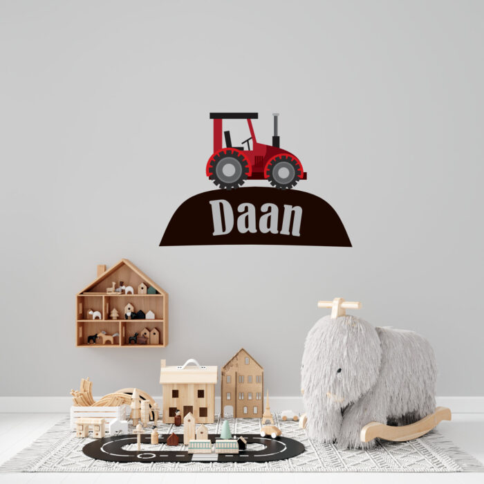 Muursticker Tractor met naam - Afbeelding 2