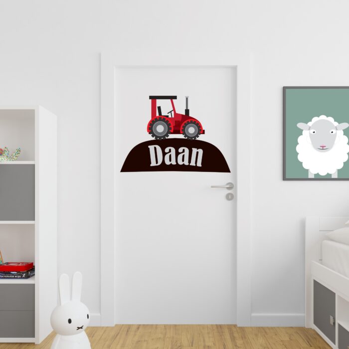 Muursticker Tractor met naam - Afbeelding 3