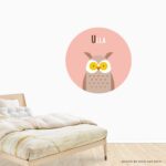 Behangcirkel Uil | eigen naam | Ø 40 tot 140 cm - Afbeelding 2