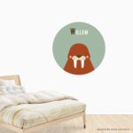 Behangcirkel Walrus | eigen naam | Ø 40 tot 140 cm - Afbeelding 2