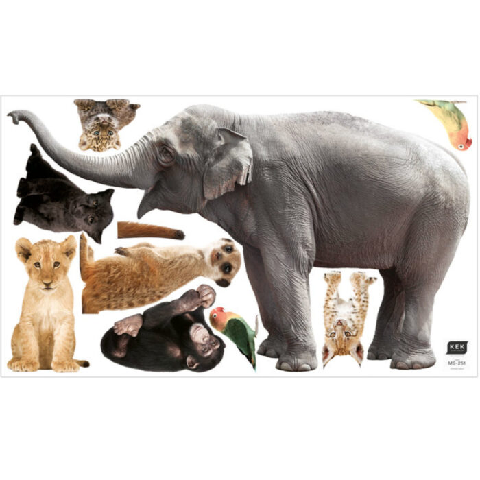 muurstickers-safari-olifant-kek Muurstickerset Safari Set Olifant XL - Afbeelding 1