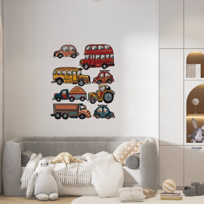 muurstickerset-funny-vehicles-kidzstijl