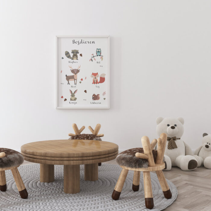 poster-bosdieren-herfst-kidzstijl Poster Bosdieren | herfsttint - Afbeelding 2