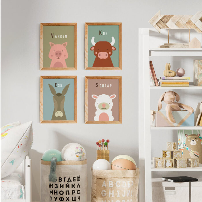 posterset-boerderijdieren-kiezstijl