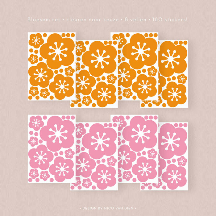 Muurstickers Bloesem twee kleuren - Afbeelding 3