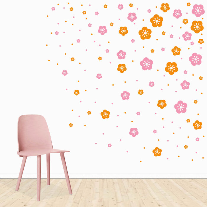 Muurstickers Bloesem twee kleuren - Afbeelding 2