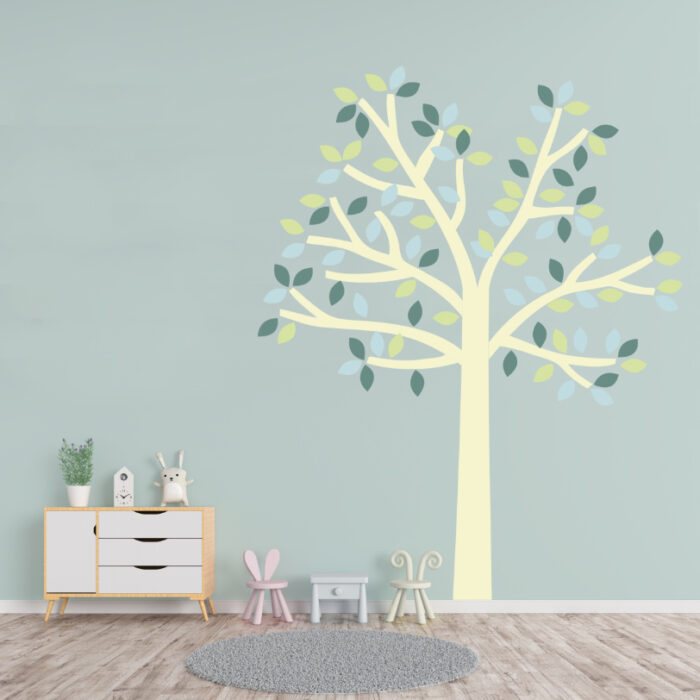 muursticker-boom-driekleuren