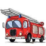 Muursticker Funny Firetruck