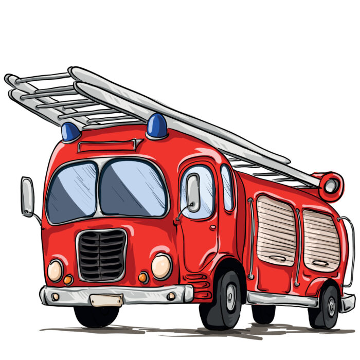 Basis fotobestand Muursticker Funny Firetruck - Afbeelding 1