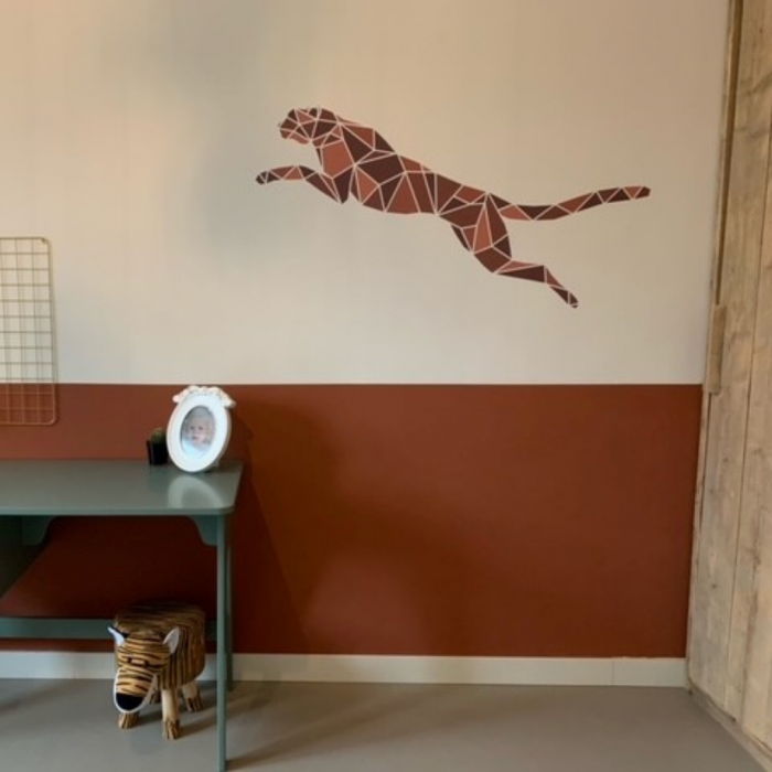 Muursticker Cheetah springend - kleur - Afbeelding 3