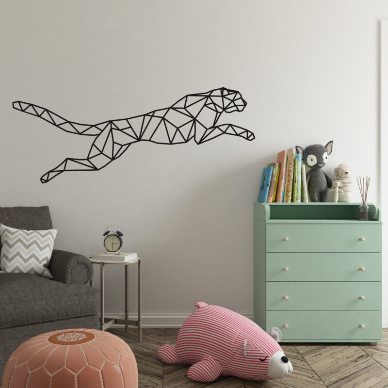 muursticker-cheetah-poly-kidzstijl