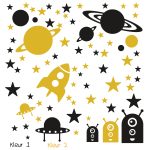Muurstickers Ruimteset Groot | twee kleuren - Afbeelding 2