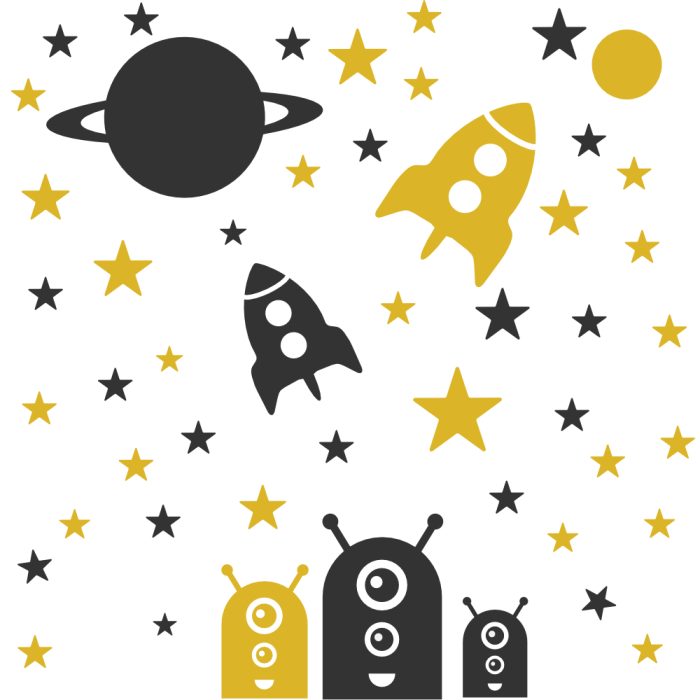 Basis fotobestand Muurstickers Ruimteset | twee kleuren - Afbeelding 1